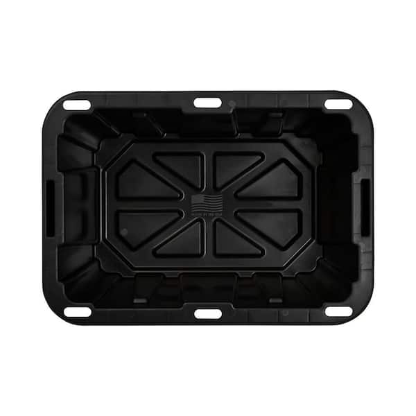 HDX 7 Gal. Tough Storage Tote in Black with Yellow Lid 999-7G-HDX