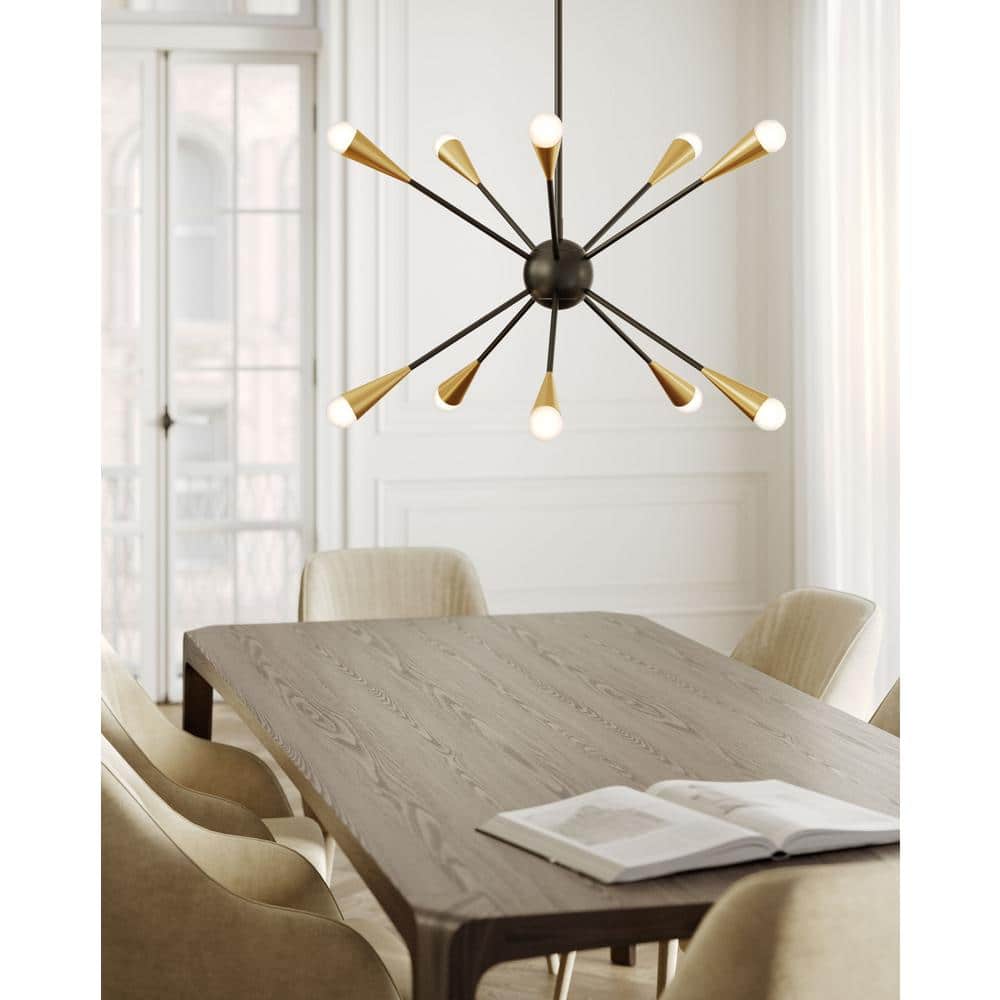 Ellen DeGeneres Inspired Burnished Brass Sputnik Chandelier