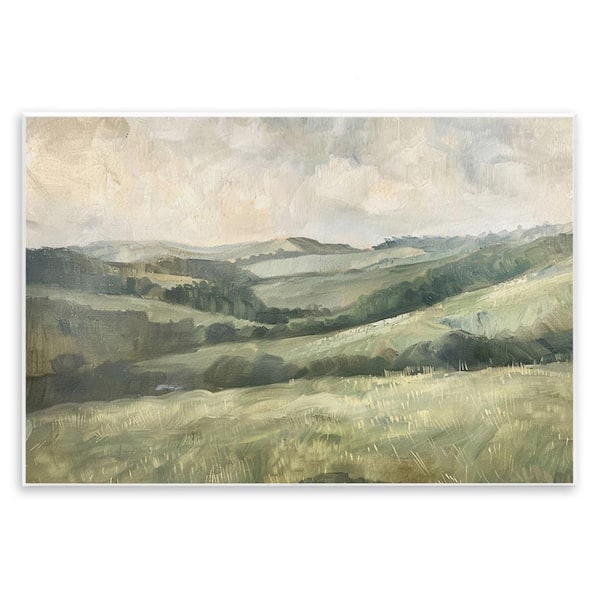 Stupell Industries Green Hilly Landscape by LSR Design Studio Unframed Nature Graphic Art Print 13 in. x 19 in.