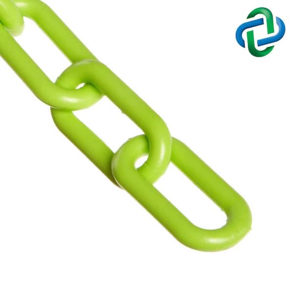 Mr. Chain 2 in. (54 mm) x 25 ft. Safety Green Heavy-Duty Plastic Barrier Chain
