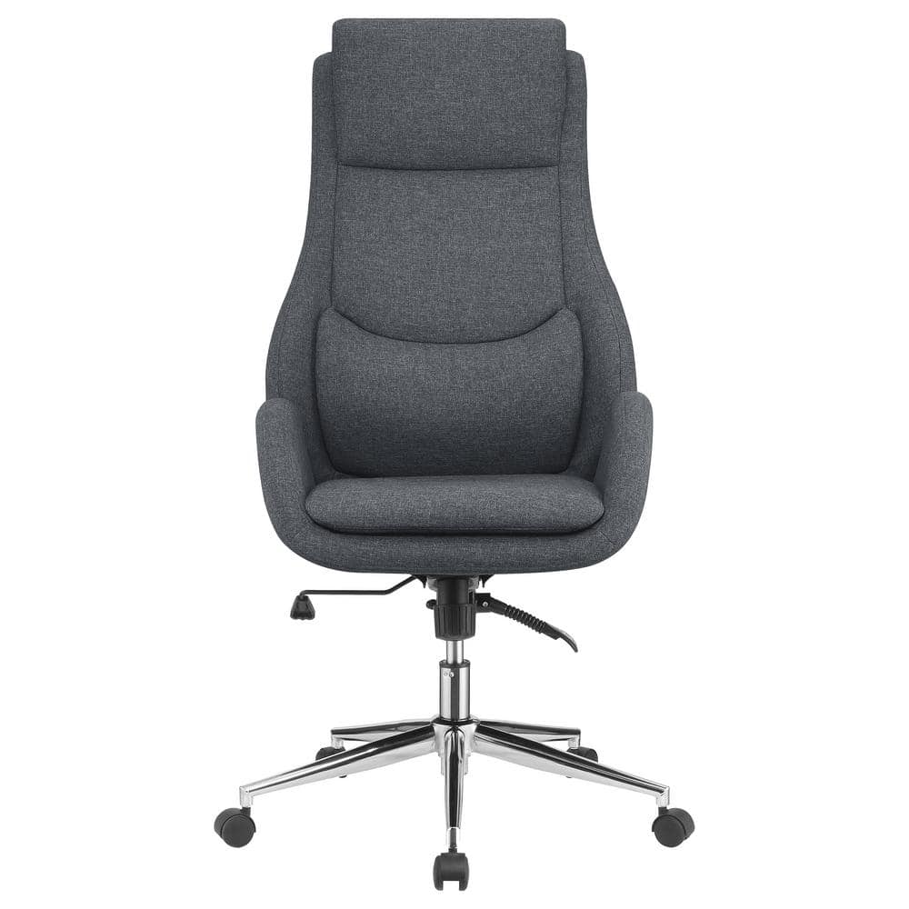 Gray Leatherette and Fabric High Back Executive Chair with Adjustable Arms