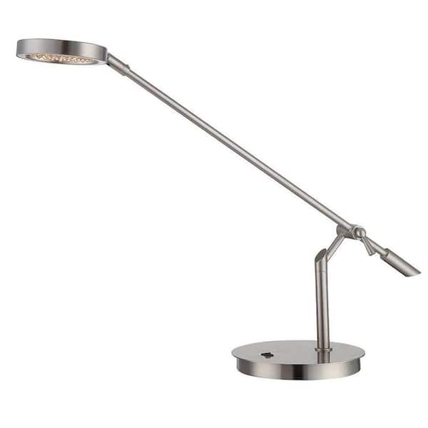 Illumine Designer Collection 20.5 in. Steel Desk Lamp with Polished Steel Metal