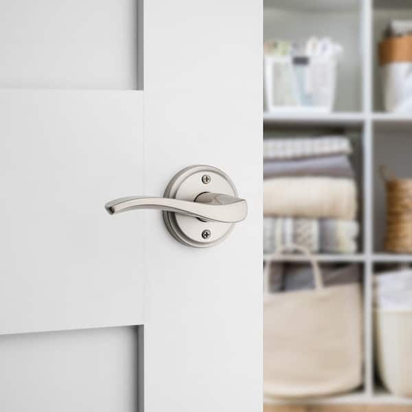 Sedona Satin Nickel Left Handed Round Wave Half Dummy Door Handle