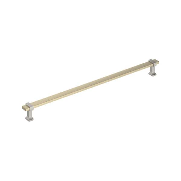 Overton 18 in. (457 mm) Center-to-Center Golden Champagne/Satin Nickel Bar Appliance Cabinet Pull