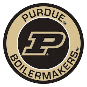 NCAA Purdue University Suede 2 ft. x 2 ft. Round Area Rug