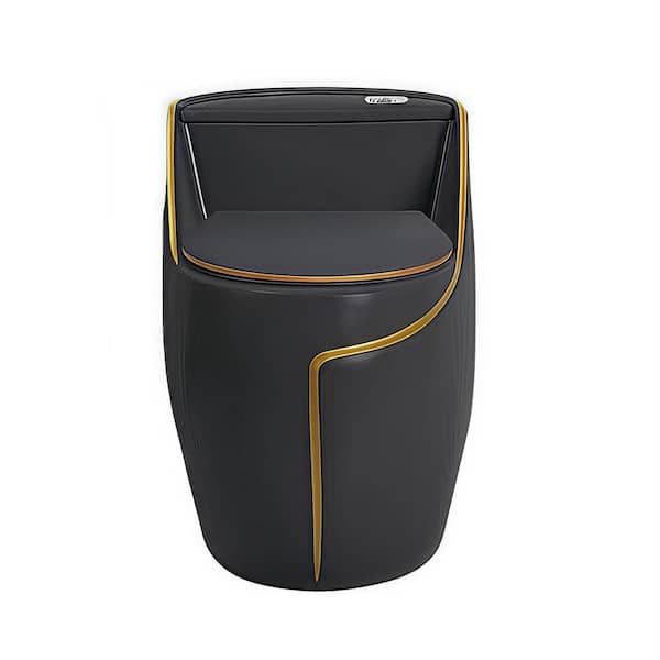 12 in. Rough In 1-Piece Toilet 1.45 Gal. GPF Elongated Comfort Height Toilet in Black Seat Included