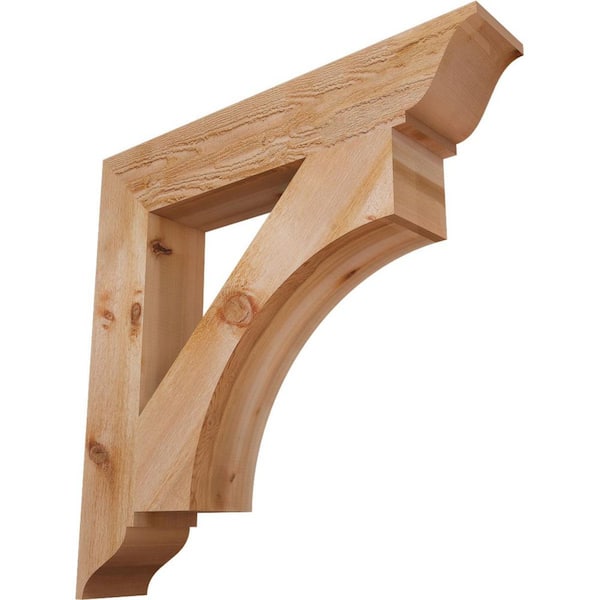 Ekena Millwork 6 in. x 34 in. x 34 in. Western Red Cedar Westlake Traditional Rough Sawn Bracket