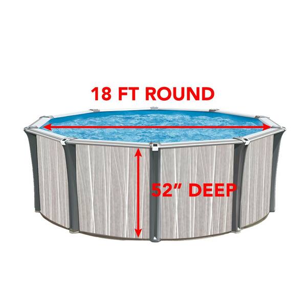 AQUARIAN Atwood 18 ft. round x 52 in. D Hard Side Pool 