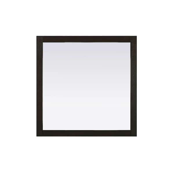 Chocolate Oak 36 in. W x 36 in. H Transitional Square Mirror