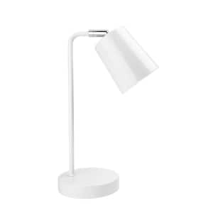 14 .5 in. White Contemporary Desk Lamp with LED Bulb Included