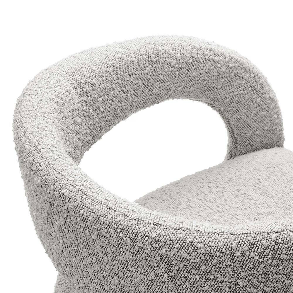 Taupe Boucle Upholstered Low Arm Chair Set