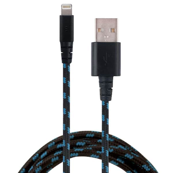 Tech and Go 9 ft. Braided Cable for Lightning Black
