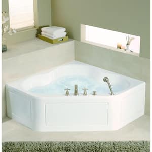 Tercet 5 ft. Acrylic Oval Drop-in Whirlpool Bathtub in White with Heater