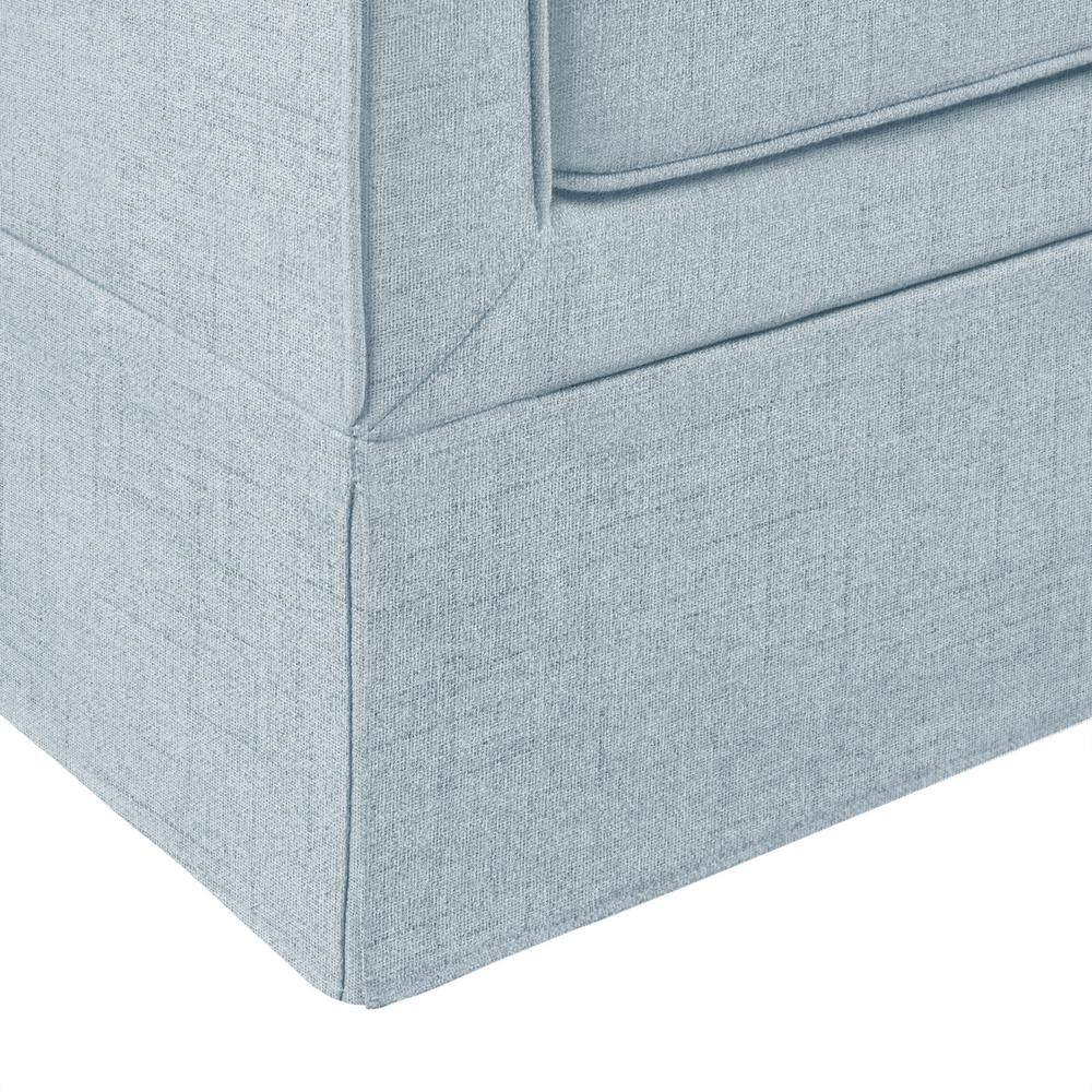 Light Blue Barrel Accent Chair with Microfiber Upholstery