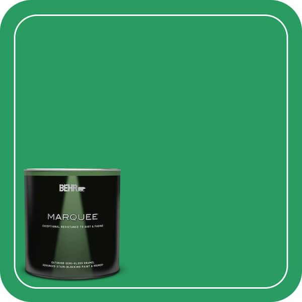 BEHR MARQUEE 1 qt. #S-G-450 Herbal Tea Semi-Gloss Enamel Exterior Paint & Primer