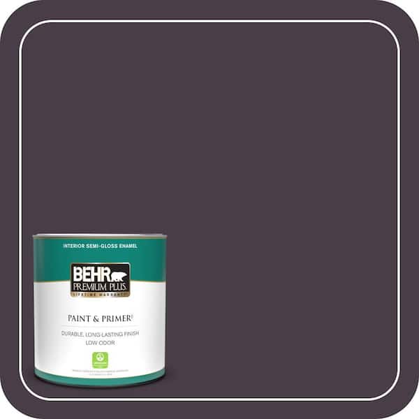 BEHR PREMIUM PLUS 1 qt. #PPU17-20 Eclectic Purple Semi-Gloss Enamel Low Odor Interior Paint & Primer