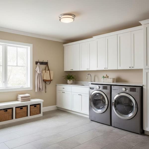 Hadley 12 in. 2-Light Chrome Flush Mount