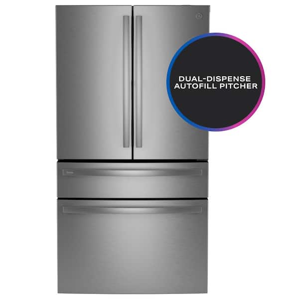 GE Profile 28.7 cu. ft. 4-Door French Door Refrigerator in Stainless Steel with Dual-Dispense Autofill Pitcher