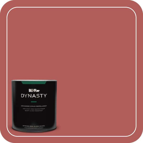 BEHR DYNASTY 1 qt. #160D-6 Pottery Red Semi-Gloss Enamel Interior Stain-Blocking Paint and Primer