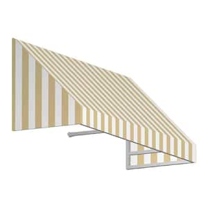 3.38 ft. New Yorker Rigid Valance Style Door/Window Fixed Awning (18 in. H x 36 in. D) in Linen and White Stripes