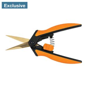 Micro-Tip Pruning Shears with Titanium Coated Stainless Steel Blades and Softgrip Handle