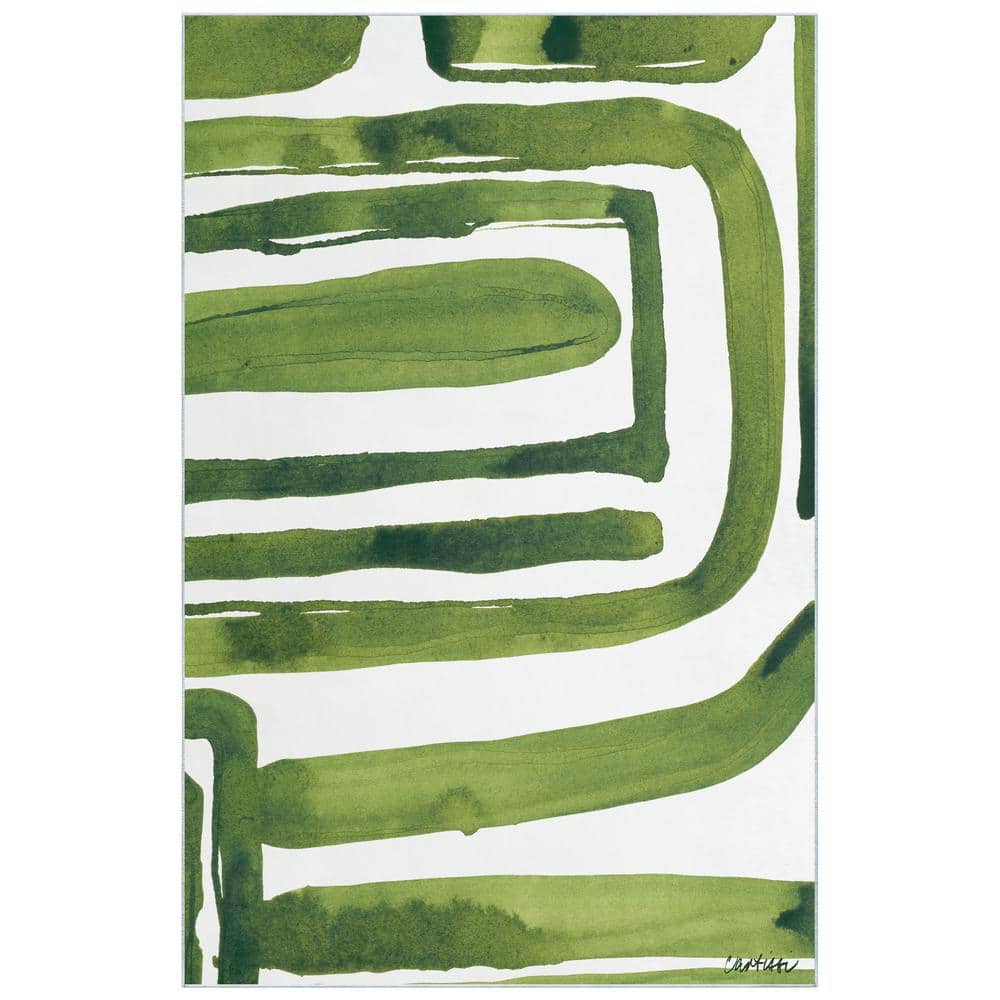 Green 5 ft. x 8 ft. Labyrinth II Washable Abstract Art Area Rug price history on PriceWatchPro
