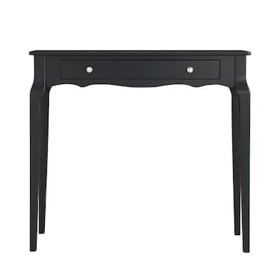Vulcan 36 in. Black Standard Rectangle Wood Console Table with Drawers