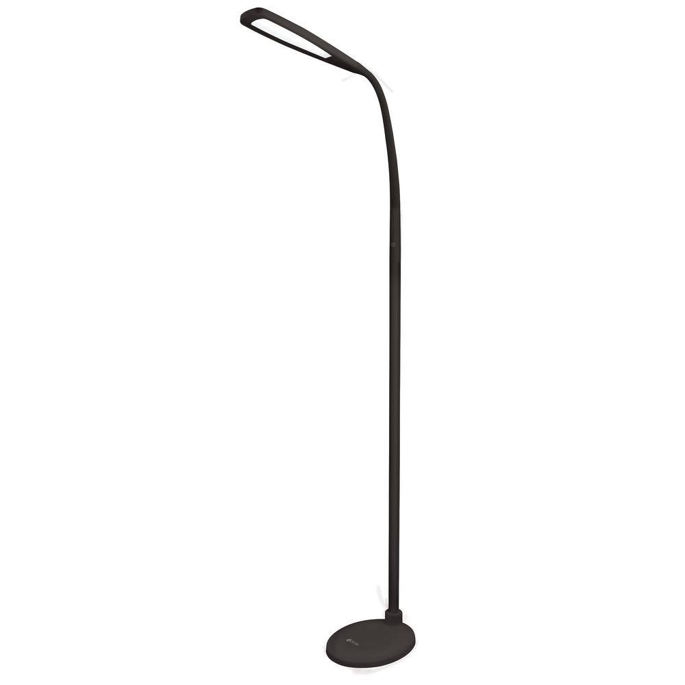 Adjustable Arc LED Floor Lamp with 3-Way Touch Dimmer in Matte Black
