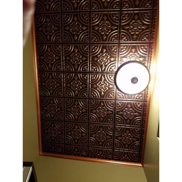 # 205 Antique Copper PVC Faux Tin Decorative Ceiling Tiles Glue Lot of 5 Up 