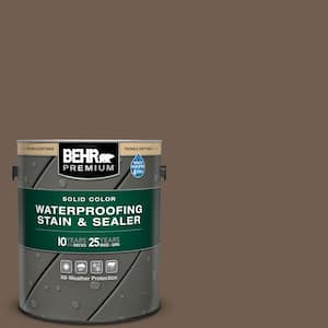 1 gal. #PFC-35 Rich Brown Solid Color Waterproofing Exterior Wood Stain and Sealer