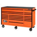 RX 72 in. 19-Drawer Roller Cabinet Tool Chest in Orange with Black Handles and Trim