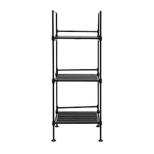 3-Tier Square Shelving Unit Tower in Espresso