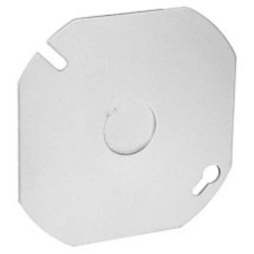 4 in. W Steel Metallic Flat Blank Octagon Cover with 1/2 in. KO in Center (50-Pack) price history on PriceWatchPro