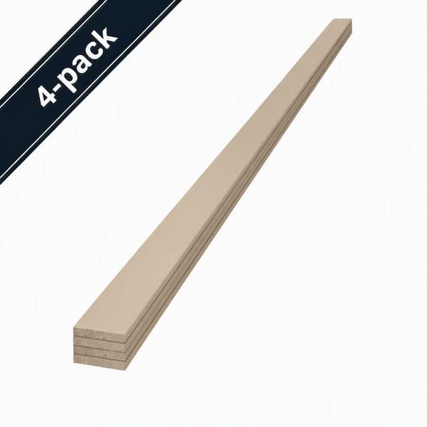 1 in. x 4 in. x 8 ft. Timeless Linen Smooth Painted Wood Pine Trim Board (4-Pack)