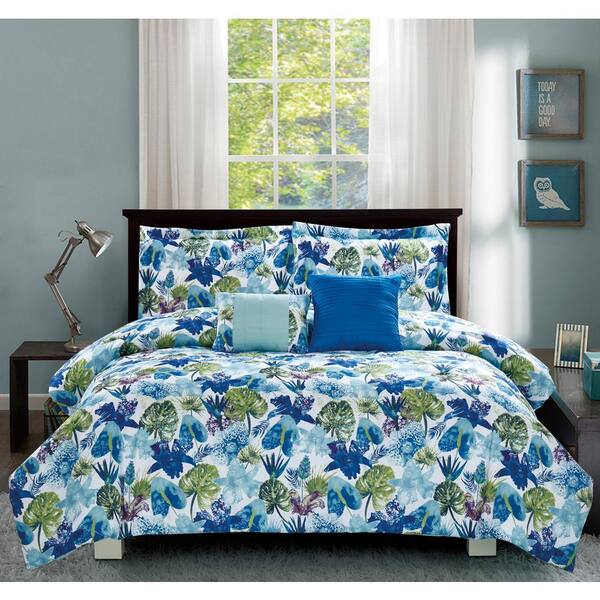 Bloom Calypso 5-Piece Blue King Comforter Set