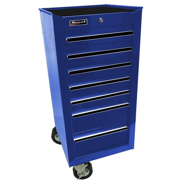 Homak Professional 17 in. 7-Drawer Side Chest in Blue