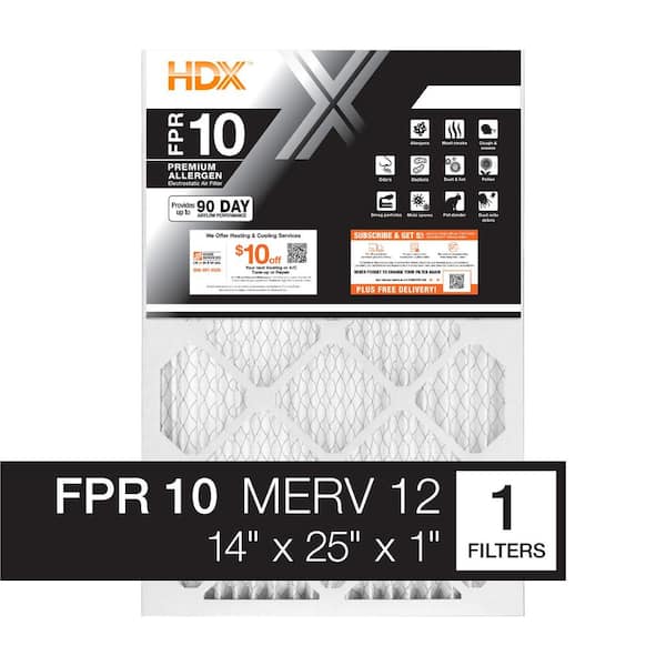 14 in. x 25 in. x 1 in. Premium Pleated Air Filter FPR 10, MERV 12