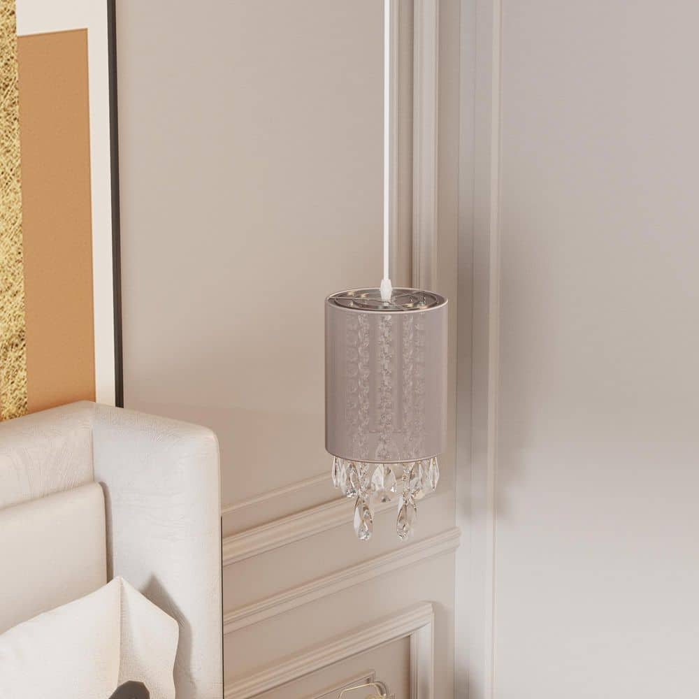 1-light 6.1 in. Chrome Crystal Modern Cage Dimmable Pendant Light Dining Ceiling Lights Foyer Bedroom Lighting price history on PriceWatchPro