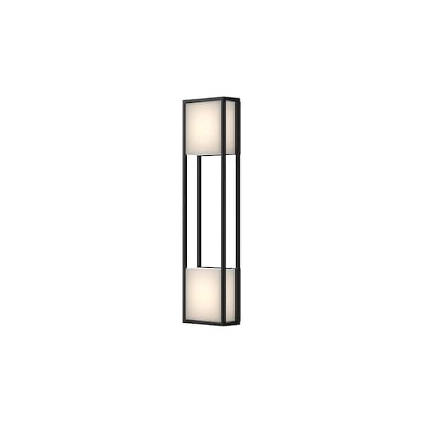 Vail 32 in. 1-Light 31-Watt Black Integrated LED Exterior Wall Sconce