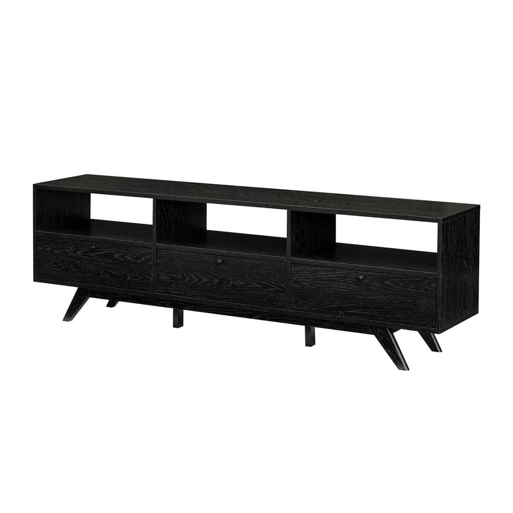 Natural Wood and Black Metal Modern End Table with Drawer