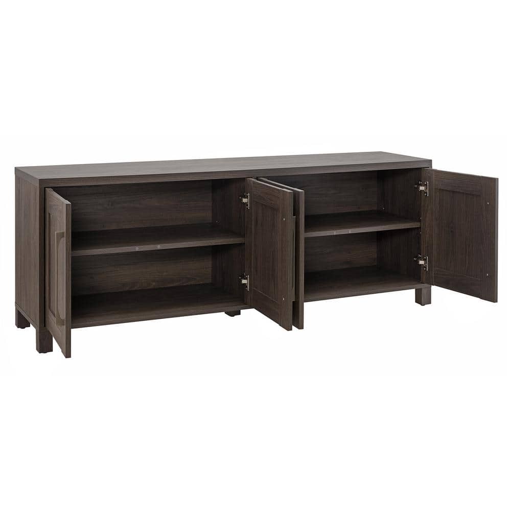 Alder Brown Transitional 68'' TV Stand with Brass Hardware