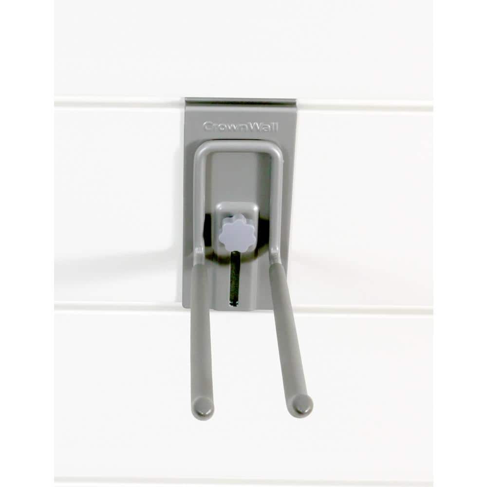 Heavy Duty Steel 8 Inch Locking Double Hooks for Slatwall (3 Pack)