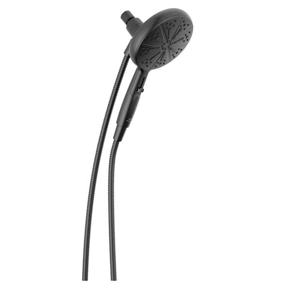 Delta 6-Spray Patterns 1.75 GPM 6.25 in. Wall Mount Handheld Shower Head with SureDock Magnetic in Matte Black