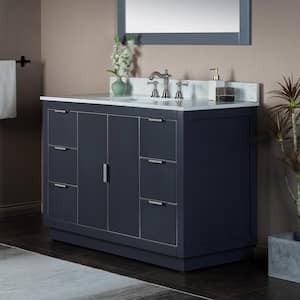 Venice 49 in.W x 22 in.D x 38 in.H Bath Vanity in Gray with Engineered stone Vanity Top in White with White Sink