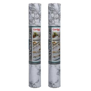 Grip Prints Marble 18 in. x 96 in. Solid Grip Adjustable Fit Non-Adhesive Drawer and Shelf Liner (2-Pack)