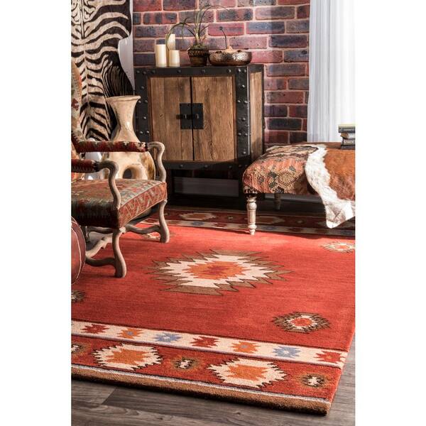 Shyla Abstract Wine Doormat 3 ft. x 5 ft. Area Rug