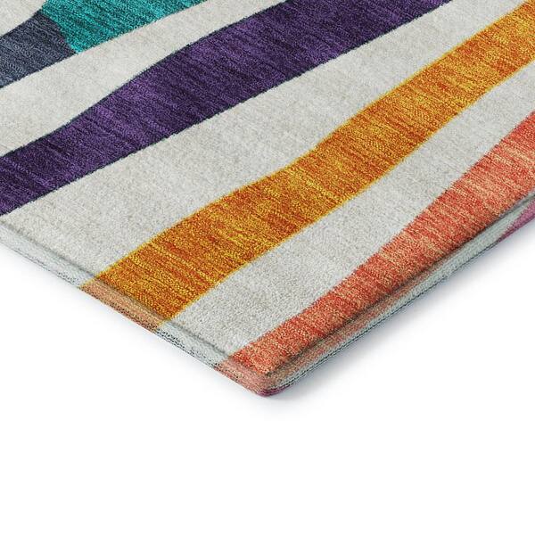 Mayfield Premium Machine Washable Abstract AMF2188 Ivory 10 ft. x 14 ft. Area Rug