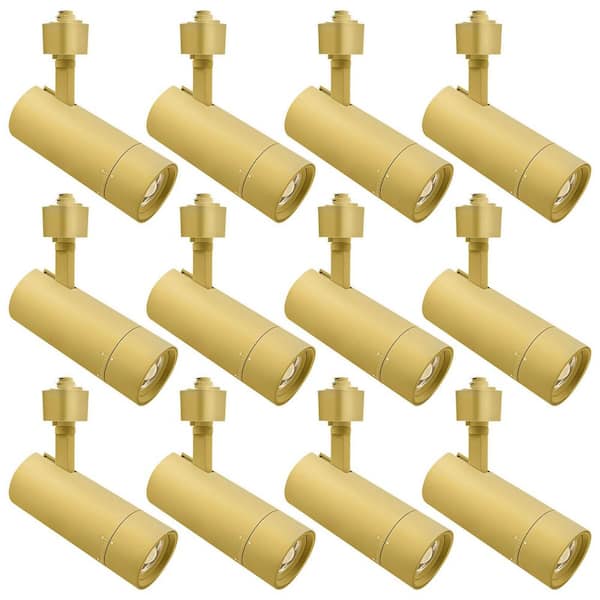 2.5 In. Zoomable LED Track Light, 5CCT, CRI90, 15W, 1050LM, Dimmable, 358° + 90° Tilt & 20°-50° Beam, ETL, Brass 12 Pack