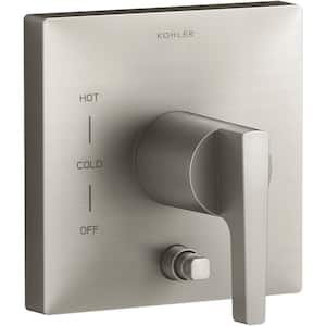 Honesty 1-Handle Valve Trim Kit in Vibrant Brushed Nickel with Push-Button Diverter (Valve Not Included)