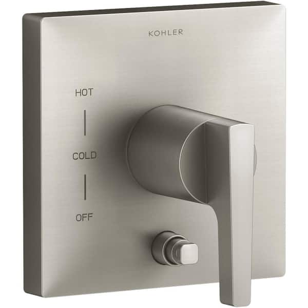 KOHLER Honesty 1-Handle Valve Trim Kit in Vibrant Brushed Nickel with Push-Button Diverter (Valve Not Included)